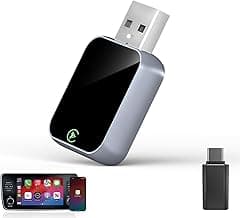 2026 Wireless CarPlay Adapter for iPhone - 5s Auto-Connect, No Audio Lag - Convert Factory Wired to Wireless CarPlay - Bluetooth 5.3 & 5GHz Wi-Fi - Plug & Play (Includes USB A/C)