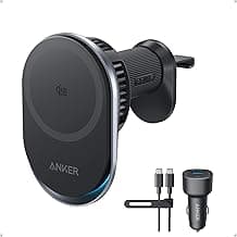 Anker Prime MagSafe Car Mount Charger, Qi2 25W Certified Wireless Car Charger with TEC Cooling, Strong Magnets, Air Vent Mount for iPhone 17-12 Series (Check Vent Compatibility, Includes 60W Adapter)